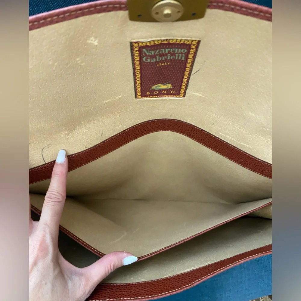 Vintage Nazarene Gabrielli Leather Copper Red Brown Portfolio Large Case Unisex